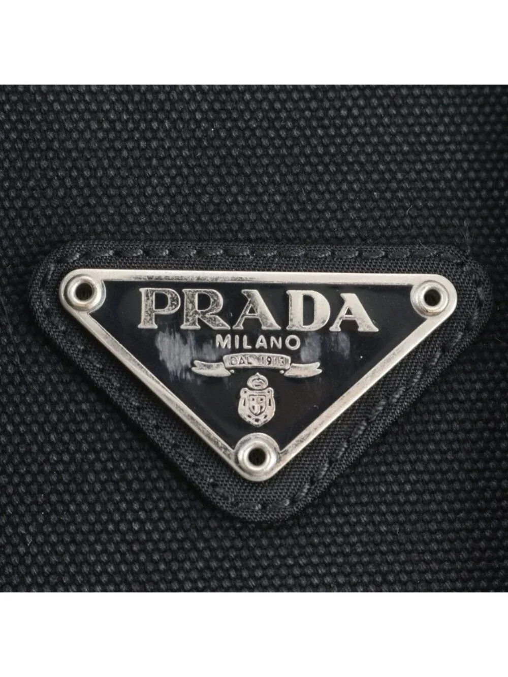 Prada Tessuto Nylon Triangle Logo Backpack Black